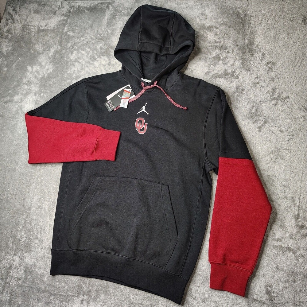 Oklahoma Sooners Nike Jordan Hoodie Mens‎ M Black Red Sideline Team Issue Club